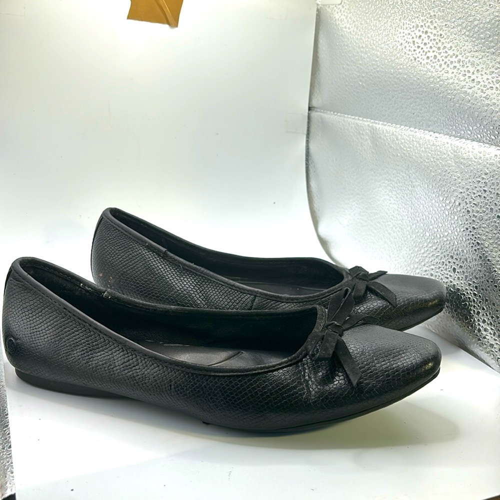Born Black Flats with Bow Detail